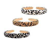 SOLUSTRE 3pcs Party Headband Hair Band Headdress Hairband Leopard Print Cloth Material, Glamorous Stylish Design, Eye-catching Hair Decoration Gift for Beach Anniversaries