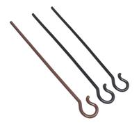 SOLUSTRE 3pcs Plastic Shepherd Staff Canes for Christmas Party Cosplay Dance Cane Prop Walking Stick Costume Accessory with Black and Brown for Holiday Dress-up and Stage Performances