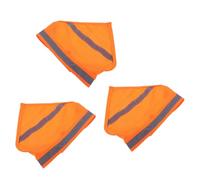 SOLUSTRE 3pcs Reflective Dog Bandanas with Adjustable Nylon Collar, Lightweight Triangle Scarfs in Orange for Enhanced Visibility during Night Walking and Low Light Conditions