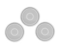 SOLUSTRE 3pcs Round Coaster Silicone Mold Set Flexible DIY Silicone Molds for Resin Casting White Creative Round Cup Mat Moulds for Crafting and Home Decoration