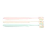 SOLUSTRE 3pcs Soft Bristles Toothbrushes for Adults Wide and Thin Brush Head, Comfortable Teeth Cleaning, Safe Plastic Manual Toothbrushes for Daily Use at Home
