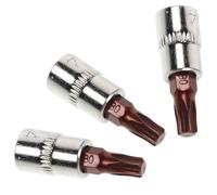SOLUSTRE 3pcs Star Socket bits Alloy Hexagon Socket Set with Extension Rod Suitable for Nuts and Screws in Home Repairs