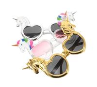 SOLUSTRE 3pcs Unicorn Sunglasses Party Favor Lightweight Photo Booth Glasses for Birthday Shower Wedding Rainbow Magical Costume Props