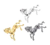 SOLUSTRE 3pcs Vintage Horse Brooch Pins Set Enamel Zodiac Horse Lapel Pin in Antique Gold Silver and Black Metal Animal Accessories for Men Women Casual Wear