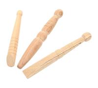 SOLUSTRE 3pcs Wood Acupressure Pen Foot Reflexology Sticks Round Edges Pointed Side Smooth Surface for Body Face Neck Massage Relaxation
