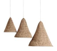 SOLUSTRE 3pcs Woven Pendant Light Shade Decorative Macrame Light Covers Boho Style Ceiling Shade Pendant Chandelier Cover Fixture for Kitchen Hallway