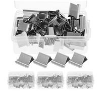 SOLUSTRE 4 Boxes Clam Clips Stapler Clips 1.5x1.2x0.5inch Reusable Wear-Resistant Premium Iron Material for Office and School Use by Students and Staff