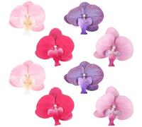 SOLUSTRE 4 Pairs Orchid Flower Shoe Clips Plastic Floral Decorations for Wedding and Vacation, Easy to Attach and Remove, Sturdy Stylish Shoe Accessories for Pointed Toe Pumps