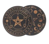 SOLUSTRE 4 Pcs Wooden Pendulum Board with Delicate Vintage Pattern Design, Black Divination Prop and Home Decoration, for Fortune Telling and Wiccan Supplies