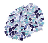 SOLUSTRE 400g DIY Ceramic Mosaic Tiles Irregular Broken Stone Pieces for Artistic Touch in Creations and Home Decor, Blue Ceramic Craft Tiles for Mosaic Wall and Arts