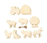 SOLUSTRE 45pcs Unfinished Wood Farm Theme DIY Cutouts for Crafts Blank Smooth Surface Wood Ornaments for Painting Coloring and Home Decoration Safe Wooden Shapes for Creative