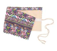 SOLUSTRE 48 Slots Pencil Wrap Roll up Case for Pencils and Art Supplies Portable Sturdy Cotton with Rope Ethnic Style Pattern Suitable for Artists