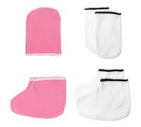 SOLUSTRE 4pairs Hand Mask and Foot Mask Cover Moisturizing Gloves Exfoliating Foot Covers Gloves for Skin Care Pedicure