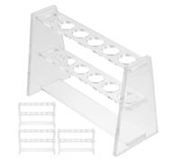 SOLUSTRE 4PCS 10ML Test Tube Rack: Double-Layer & 6-hole Transparent Test Tube Holder for Laboratory - Chemistry and Biology Experiments Use