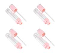 SOLUSTRE 4pcs 8ml Empty Lip Gloss Tubes Pink Lip Gloss Containers for DIY Makeup Small Holders with Wand Applicator Suitable for Balm and Moisturizing Storage