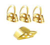 SOLUSTRE 4pcs Adjustable Stainless Steel Thumb Picks for Guitar Banjo Ukulele, Smooth Hollowed Plectrums to Protect Fingers from Injury, Lightweight Musical Accessories for Fingerstyle