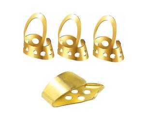 SOLUSTRE 4pcs Adjustable Stainless Steel Thumb Picks for Guitar Banjo Ukulele, Smooth Hollowed Plectrums to Protect Fingers from Injury, Lightweight Musical Accessories for Fingerstyle