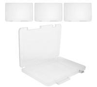 SOLUSTRE 4pcs Back to School Decor Portable Project Case A4 File Box White
