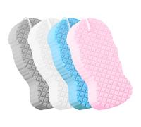 SOLUSTRE 4pcs Bathing Sponge Lightweight Wear-Resistant Assorted Colour Portable Bath Scrubbers with Fish Scale Texture for Gentle Exfoliation and Safe Skin Care