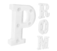 SOLUSTRE 4pcs Battery Powered Decor LED Lights with Letter Modeling Design, Unique Night Light for Graduation and Prom Decoration, White Plastic Decorative LED Sign for Party