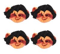 SOLUSTRE 4pcs Big Mouth Orangutan Monkey Mask Scary Halloween Party Costume Full Face Funny Prop for Adults