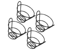 SOLUSTRE 4pcs Black Iron Cone Shaped French Fry Holder Stand for Appetizers