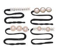 SOLUSTRE 4pcs Black Pearls Hair Bun Maker Set Hair Styling Tool Acrylic and Wire Material Easy to Carry for Women in Daily Life and Prom Chic Fashion
