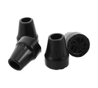 SOLUSTRE 4pcs Black Rubber Tips for Walking Cane and Walking Stick with Fine Traction and Noise Reduction, Heightened 19mm Design, Suitable for Seniors on Marble Surfaces and Household