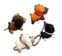 SOLUSTRE 4pcs Cartoon Dog Key Chains Key Hanging Pendants with Portable Pvc and Alloy Material Comfortable Hand Feel Suitable for Kinds of Occasions and Stylish Accessories Random Color