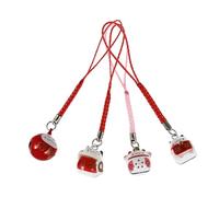 SOLUSTRE 4pcs Cartoon Fortune Cat Keyrings Copper Material with No Rough Edges and Comfortable Feel, Japanese Style Lucky Cat Pendant for Bags Accessory, to Attach to Shoulder