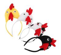 SOLUSTRE 4PCS Chicken Headbands Cute Rooster Costume Hairbands for Party Festival Multipurpose Animal Makeup Headband Farm Animal Headdress Accessories