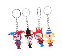 SOLUSTRE 4Pcs Circus Clown Keychains Cute Bag Pendants Lightweight Purse Charms for Backpack Decoration Party Accessories