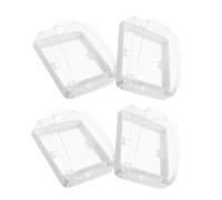 SOLUSTRE 4pcs Clear Light Switch Cover Guard Waterproof Socket Protection Box Plastic Outlet Splash Cover Transparent Switch Cover For Kitchen Bathroom Home Office