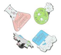SOLUSTRE 4pcs Creative Chemistry Brooch Set Alloy Clothing Badge Test Tube Design, Clothes Lapel Pins for School and Backpack Accessories