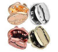 SOLUSTRE 4pcs Creative Coffee Bean Brooch Pins Alloy Metal Badge Set for Bags and Suits, for Christmas Parties and Everyday Accessories