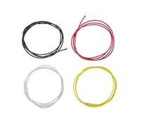 SOLUSTRE 4pcs Electric Guitar Instrument Cable Braided Silicone Copper Wire Shielded Wiring Harness for DIY Repair and Recording Purposes with Secure Signal Flow and Assorted Colours