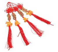 SOLUSTRE 4pcs Feng Shui Wealth Charm Keychain with Five Emperor Coins Horse Pendants Metal Chinese Year Hanging Ornaments for Indoor Outdoor Prosperity Decoration Home Office Car