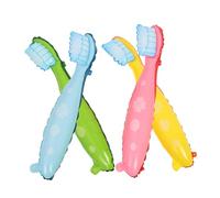 SOLUSTRE 4pcs Giant Toothbrush Balloons Kit Party Decoration Supplies for Birthday and Festivals Whimsical Design Yellow Green Fun Prop Ideas for Oral
