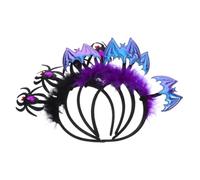 SOLUSTRE 4pcs Halloween Party Headbands with Plush Spider and Bat Design Elastic Fit for Adults and Creative Costume Accessories for Cosplay and Festive Gatherings