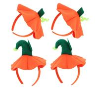 SOLUSTRE 4pcs Halloween Pumpkin Hairbands for Adults Lightweight Comfortable Headwear with Bright Colors Versatile Cosplay Dress Up Accessories for Trick Treat Party Supplies