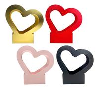 SOLUSTRE 4Pcs Heart Shaped Flowers Box Paper Wrapping Boxes Multi-Functional Wear Resistant for Home and Florists Classical Elegant Romantic Style