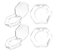 SOLUSTRE 4pcs Hexagon Empty Eyeshadow Palettes Refillable and Reusable Small Cosmetic Pans for Blush and Makeup DIY Or Working Use
