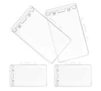 SOLUSTRE 4pcs Horizontal Id Badge Holder Card Cases Made of Sturdy Abs Material with Practical Design, Safe and Easy to Use for Professional and Formal Occasions