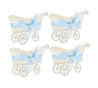 SOLUSTRE 4pcs Mini Rattan Candy Holder Basket Imitation Woven Trolley Design for Wedding Decor Party Gift Dried Fruit Serving Sturdy and Decorative Storage