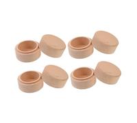 SOLUSTRE 4pcs Natural Beech Wood Round Baby Tooth Holder Boxes with Lids, Rustic Small Keepsake and Ring Bearer Storage for Nursery and Wedding Favors, Unfinished Wooden Trinket Set