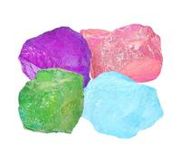 SOLUSTRE 4pcs Natural Electroplated Crystal Diffuser Stones for Fish Tanks and Plant Pots Vibrant Colored Healing Stones for Home Decoration Unique Polished Aroma Rocks Random Color