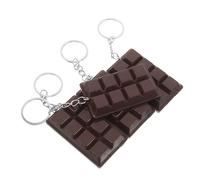 SOLUSTRE 4pcs Novelty Keyring Chocolate Keychain Cute Pvc Multipurpose Keychain Accessories for Women Students Valentine's Day Realistic Chocolate 4.64x1.34x0.39in