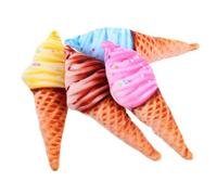 SOLUSTRE 4pcs Plush Catnip for Cats and Kittens Soft Ice Cream Shaped Pet Chew to Digestion and Provide Sweet Companion Interactive Play