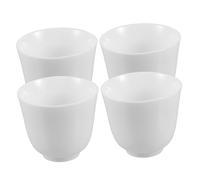SOLUSTRE 4pcs Porcelain Tea Cups Handmade Chinese Ceramic Kung Fu Tea Ware Traditional Mini Cups for Brewing and Serving with Heat Resistant Construction