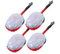 SOLUSTRE 4pcs Red Aluminum Foil Badminton Balloons Sports Theme Decorations for Birthday Parties Leak Resistant Party Supplies for Sport Themed Events
